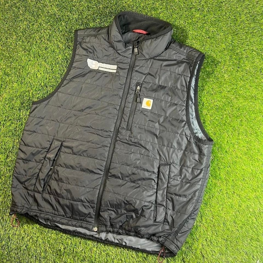 Carhartt Quilted Puffer Vest Black Full Zip Workwear Outdoor XL